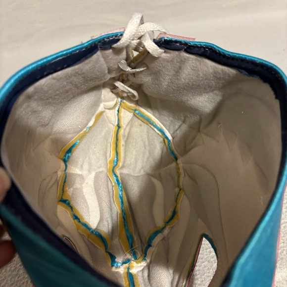 Lucha Libre Wrestling Mask in Teal Color with Red and Black Accents - Picture 7 of 7